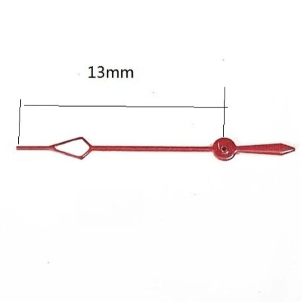 Set of 3 red 13mm second hands for Miyota FS00 FS01 FS10 watch movements, precise timing parts.