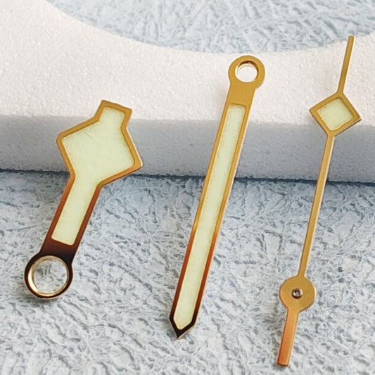 Golden Trim C3 green lume watch hands, compatible with NH34 NH35 NH36 NH38 NH39 NH70 movements