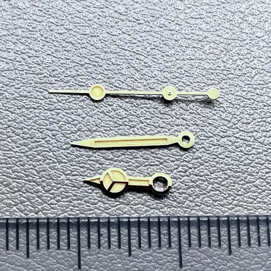C3 green lume vintage watch hands with golden trim for NH34 NH35 NH36 NH38 NH39 NH70 movements.