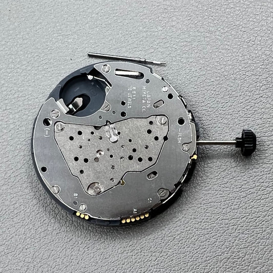 Japan Miyota 6S11 quartz watch movement featuring 2 hands, date at 3, small seconds at 6 and 12 positions.