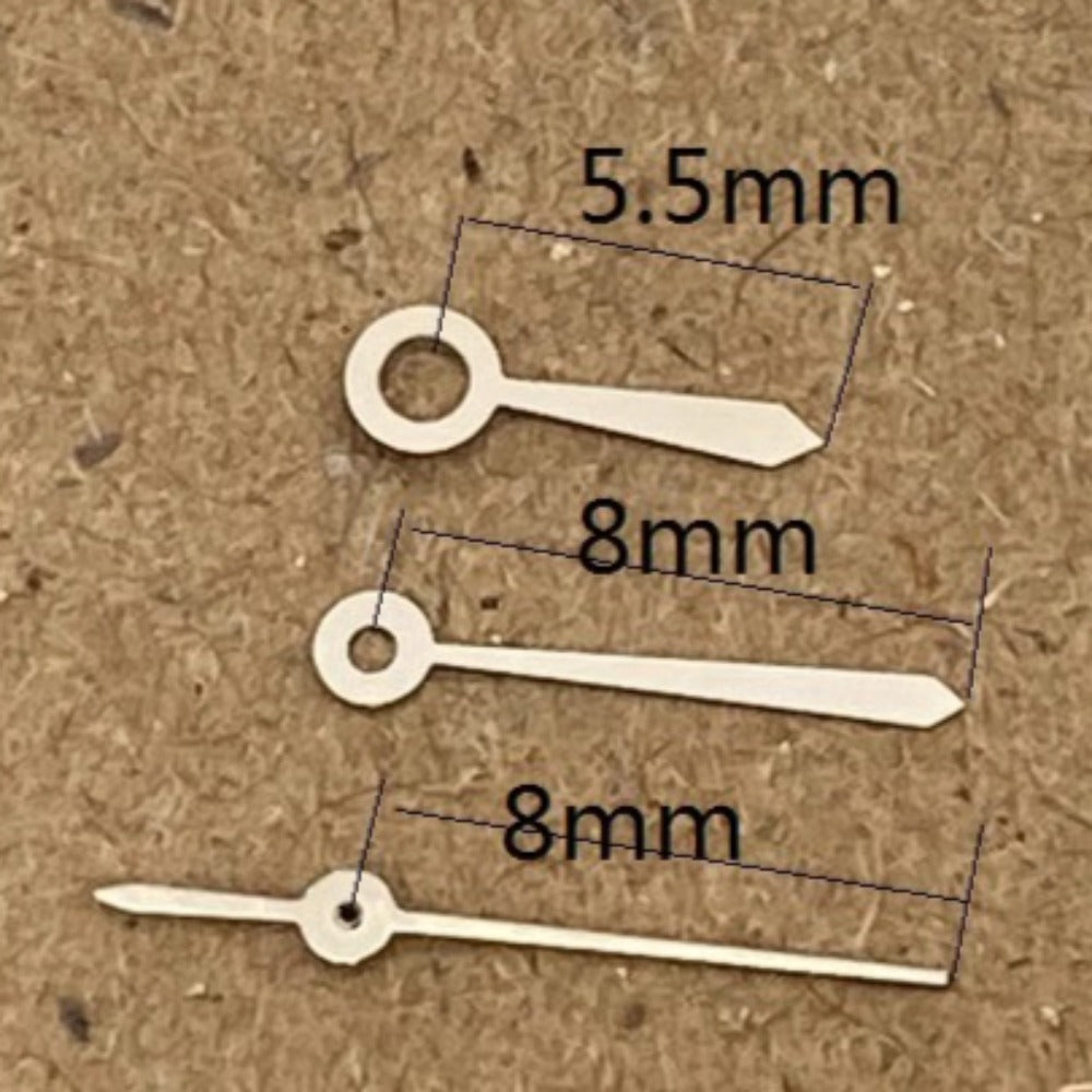 Silver watch hands 8x8x5.5mm for Ronda 785 movement, precise timekeeping accessory