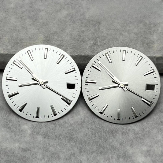 28.5mm Watche Hands Green Luminous Watch Dial Stripes Sunburst For NH35/36/4R/7S
