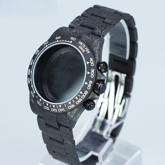 4130/VK63 Carbon Fiber Case 38mm, Carbon Fiber Bezel, Sapphire Crystal, 3ATM