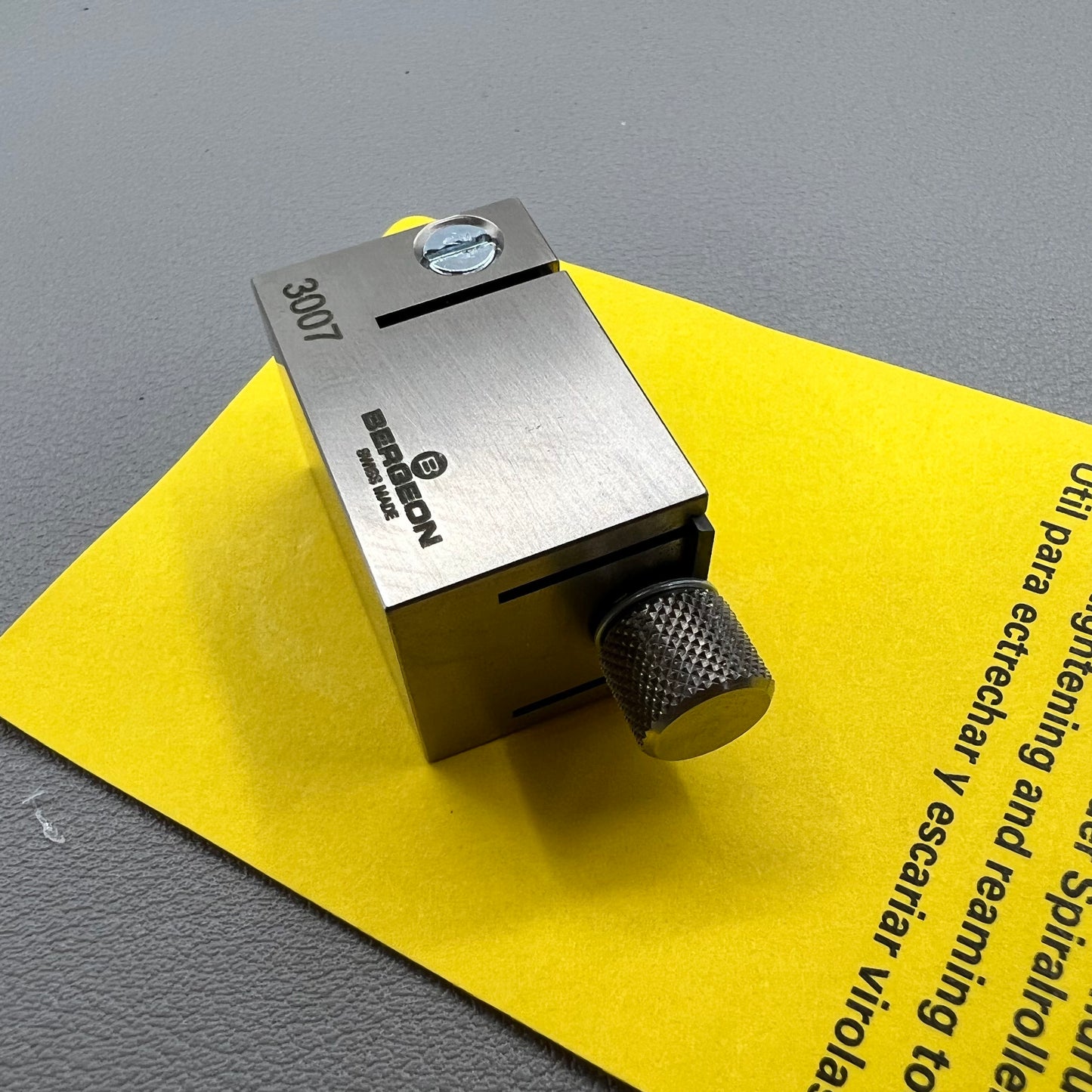 Swiss Bergeon 3007 watch tool for precise collet closing, tightening, and reaming, perfect for watch repair.