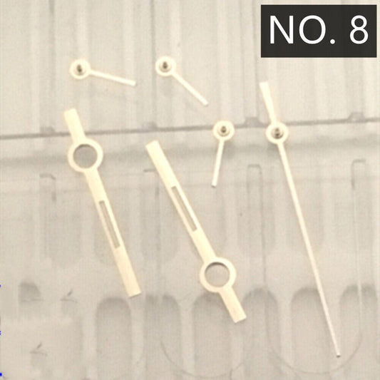 Silver watch hands with trim for Ronda 5030.D quartz movement, compatible with precision timepieces.