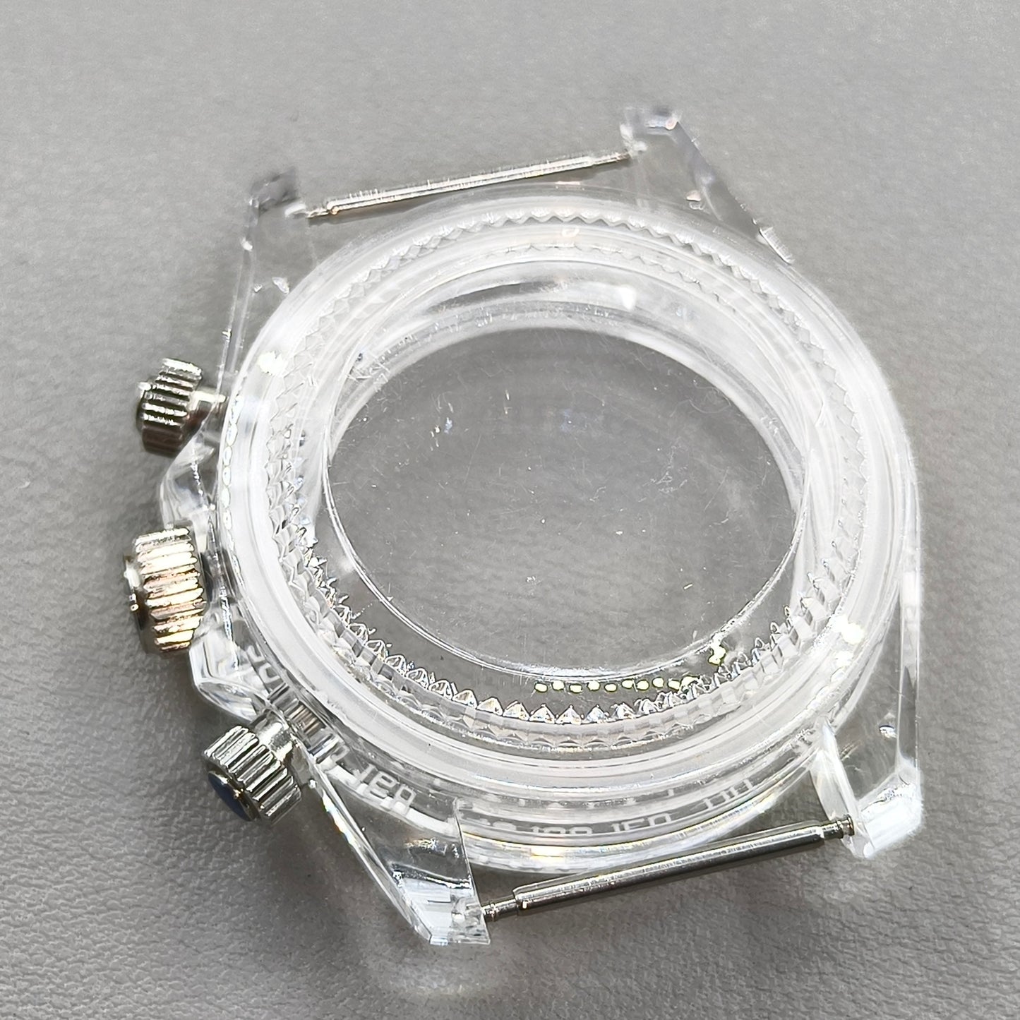 39mm Transparent Acrylic Watch Case Fit 29.5mm Dial for VK63 Movement