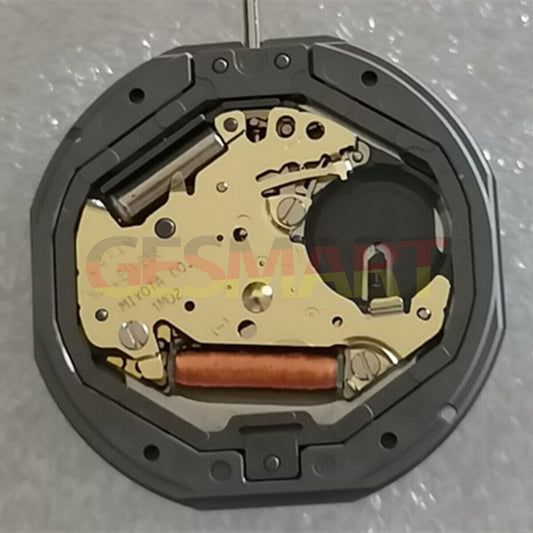 Miyota 1M02 Japan quartz movement watch with 3 hands, date at 6 o'clock, and English dial