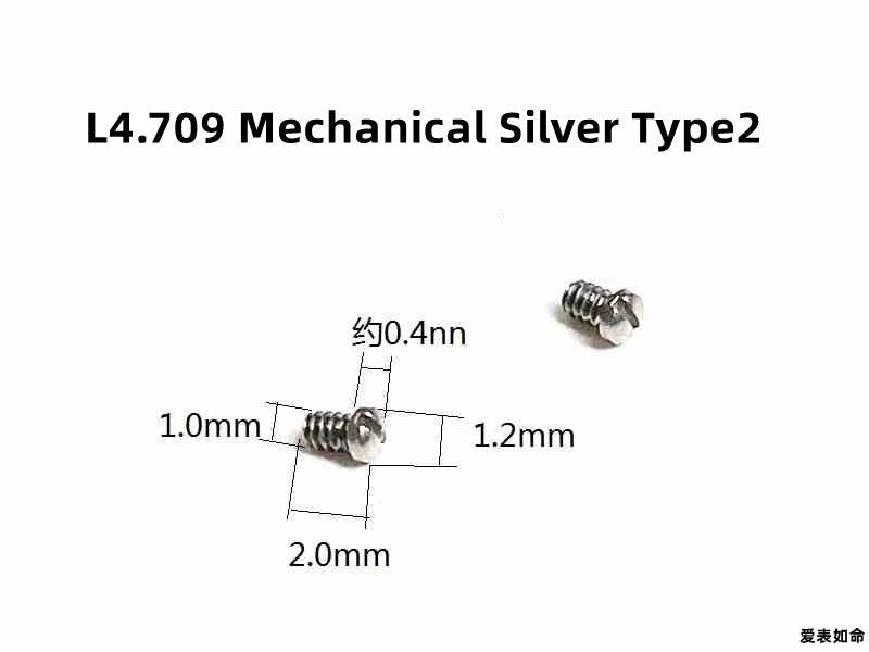 6 Stück Uhrengehäuse-Rückschrauben, 0,7 mm/0,9/1,0/1,2 mm, passend für L4.709/708/209 L4.512 Uhr