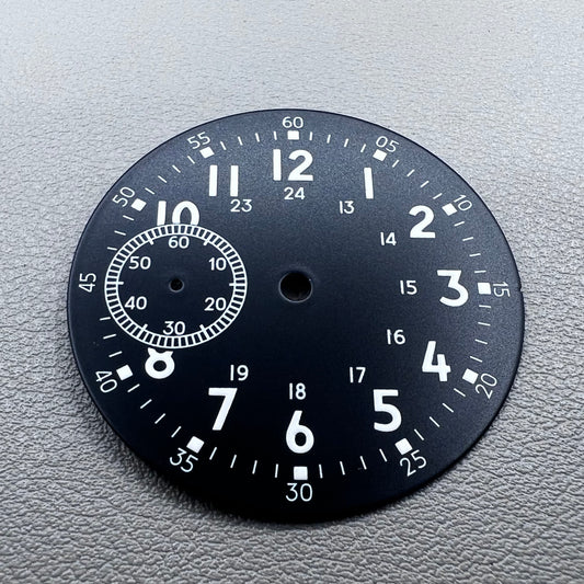 39mm green luminous watch dial for ETA 6497 Seagull ST3600 with small second at 9,.