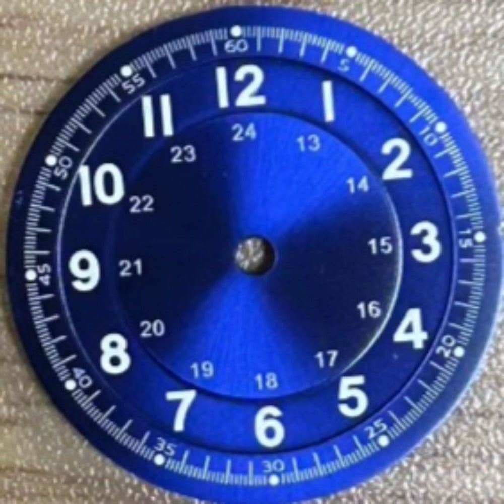 Blue 29mm Watch Dial For ETA2824 2836 Movement Green Lume