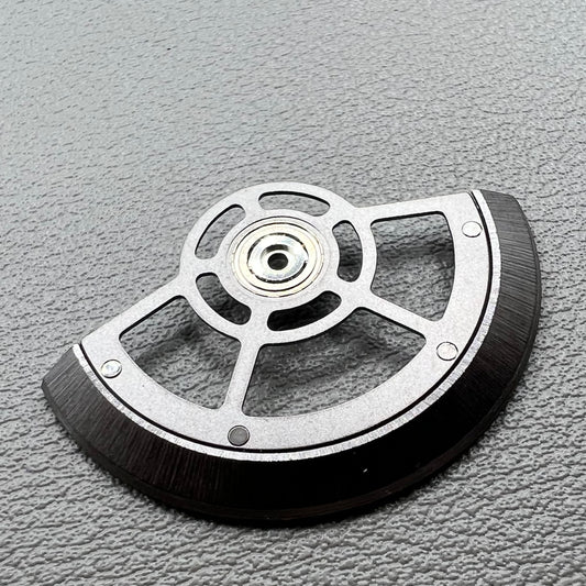 Black hollow rotor oscillating weight for China Made SL4802 mechanical watch movement, enhancing precision and style.