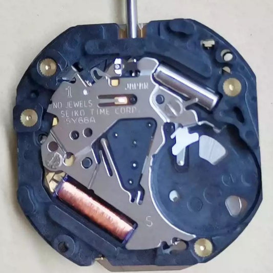 Seiko 5Y66A quartz movement watch repair part, authentic Japan-made component for precise timekeeping.