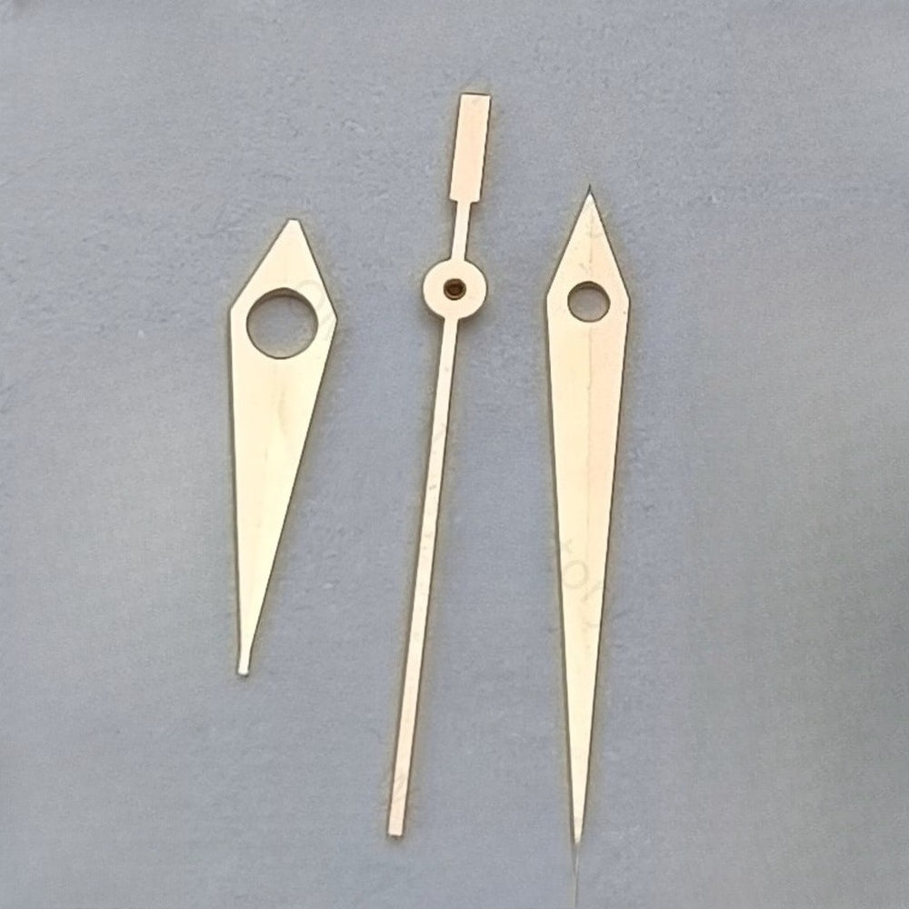 7.75X11X12mm Arrow Shape No Lume Golden Watch Hands For NH35 NH37 NH38