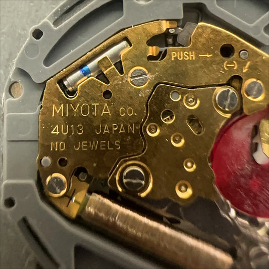 New Japan Miyota Ultrathin 4U13 Quartz Movement watch with 3 hands and single calendar display.