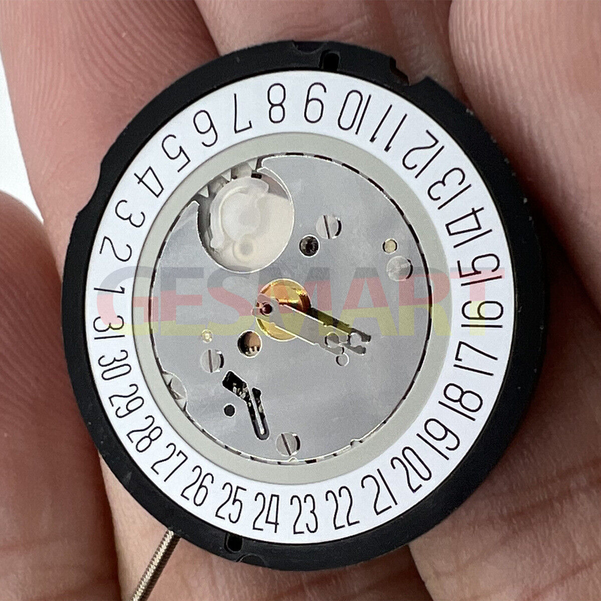 H2 Ronda 515 quartz watch movement with date at 6, Swiss parts, high canon pinion by H2