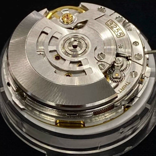China Made 3255 automatic watch movement with double calendar and wide disk, precise mechanical parts.