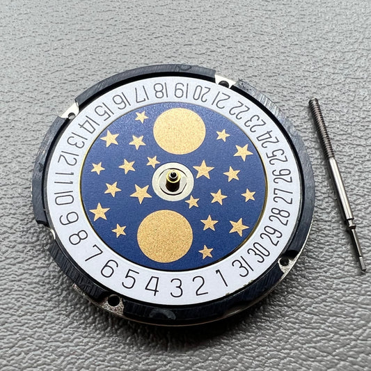 Swiss Ronda 708 quartz watch movement with date display at 6 o?clock for precise timekeeping.