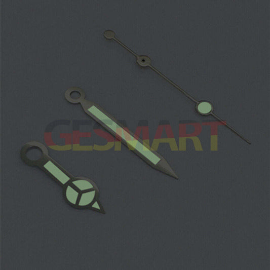 Classic silver trim green luminous watch hands designed for Asian 8215/2813/8205 movement, enhancing visibility and style.