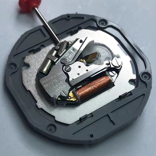 Japan Miyota 2405 quartz watch part with double calendar for precise timekeeping and date display