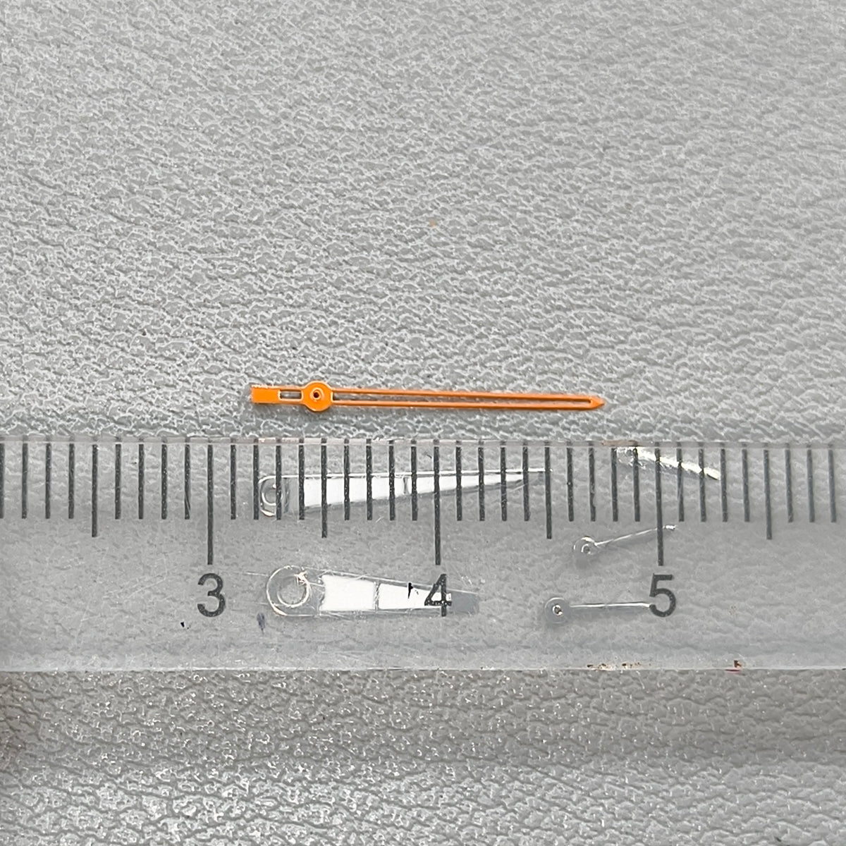 15mm Lume Orange Hollow Second Hand Silver Trim Watch Hands for OS10 OS60 OS80