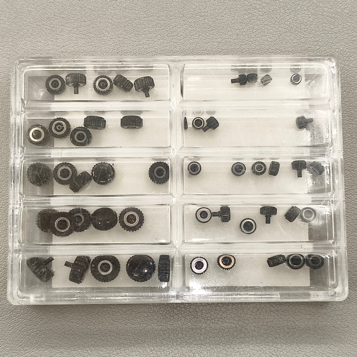 Assortment 50 PIECES/Box Waterproof Black Watch Crown Stainless Steel