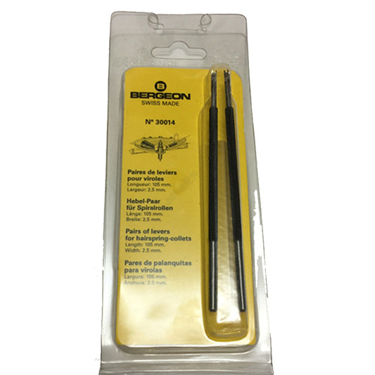 Bergeon 30014 precision levers for 2.5 mm hairspring collets, ideal for watch repair accessories.