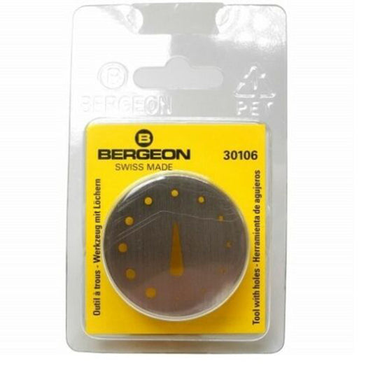 Bergeon 30106 precision tool for balance and hairspring adjustments in watch repair.