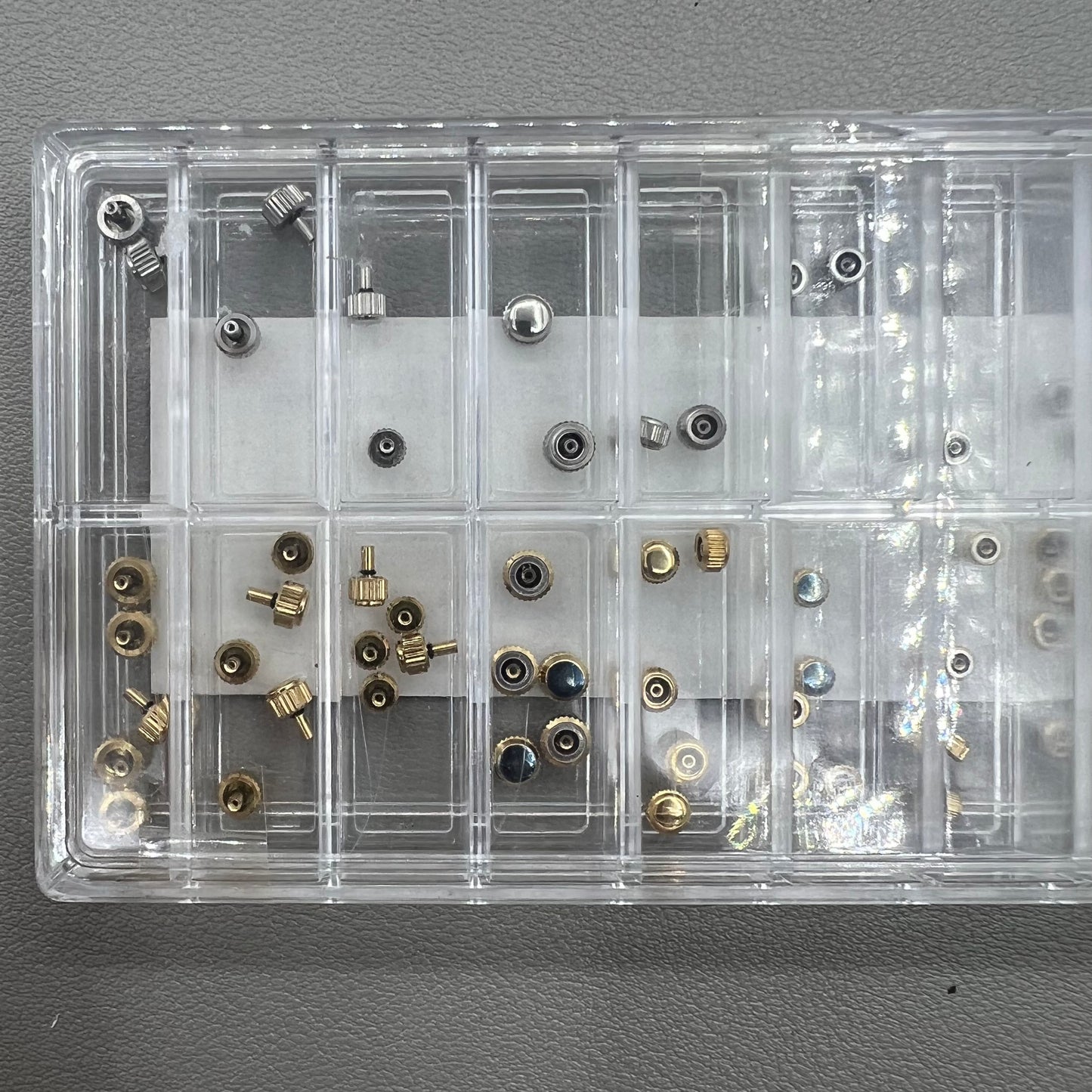 Assortment Kit 63 PIECES Stainless Steel Golden & Silver Watch Crown DIA 0.7mm