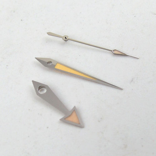 Green luminous watch hands set compatible with ETA 2824/2836, MYT8205, 8215, 821A, DG2813, ST1612 movements by MYT.