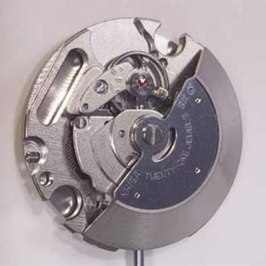 Seiko SII NH15A automatic watch movement with white dial, precision Japan-made mechanism for watch accessories.