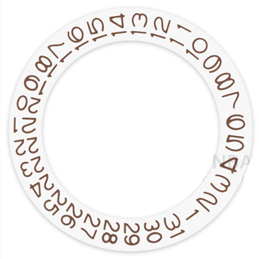 Brown character disk date wheel for Miyota NH35 NH36 watches on white background, brand-accurate replacement part.