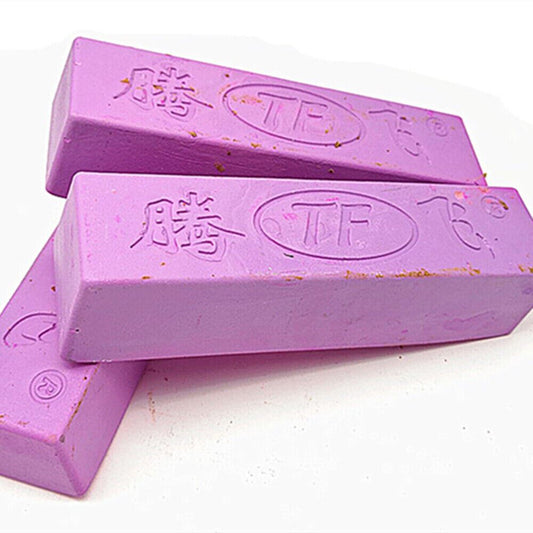 Pink stainless steel polishing compound for jewelry and watches, ideal for repair and shine.