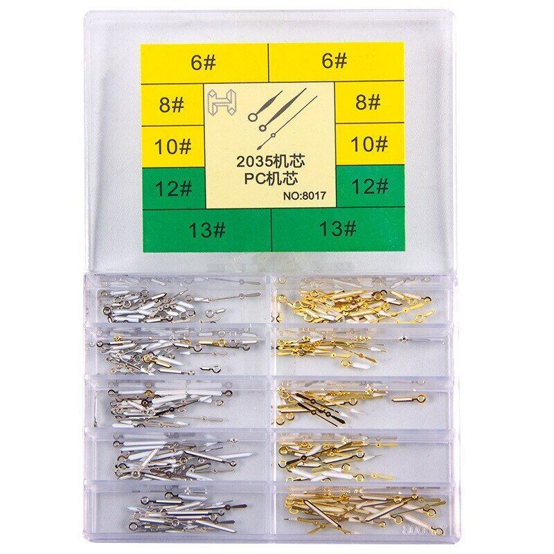 Set of quartz watch hands including small, minute, and hour hands, compatible with 2035 movement.