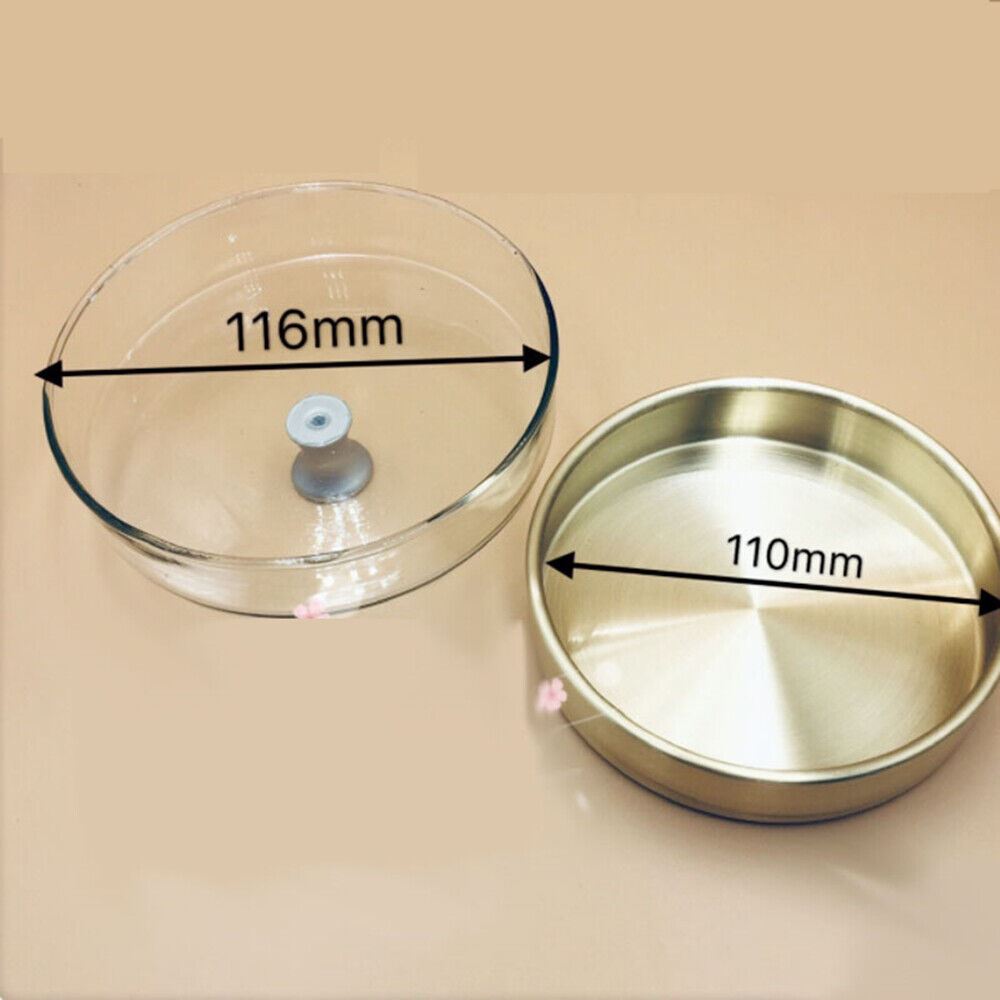 Brass watch oil benzine cup 116mm with glass anti-leak cover for precise watchmakers.