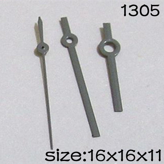Silver watch hands set for Miyota 2035 movement, 16mm/16mm/11mm, precise fit, brand NO.1305.