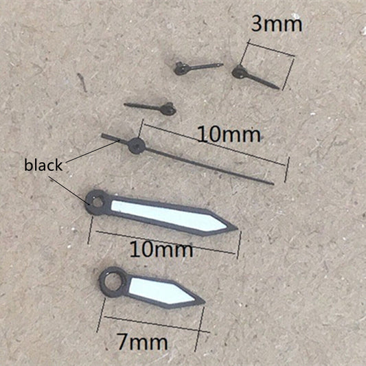 Black-trimmed white painted watch hands for Miyota OS10 OS20 OS22 OS60 OS80 movements