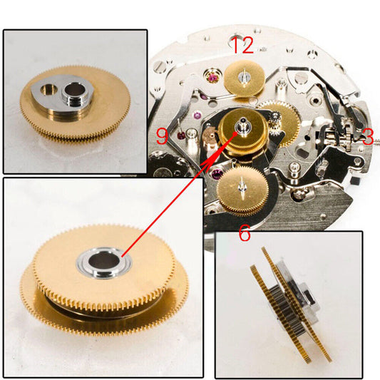 Set of 3 center gears for ETA C01.211 watch movement, precise replacement parts for smooth function.