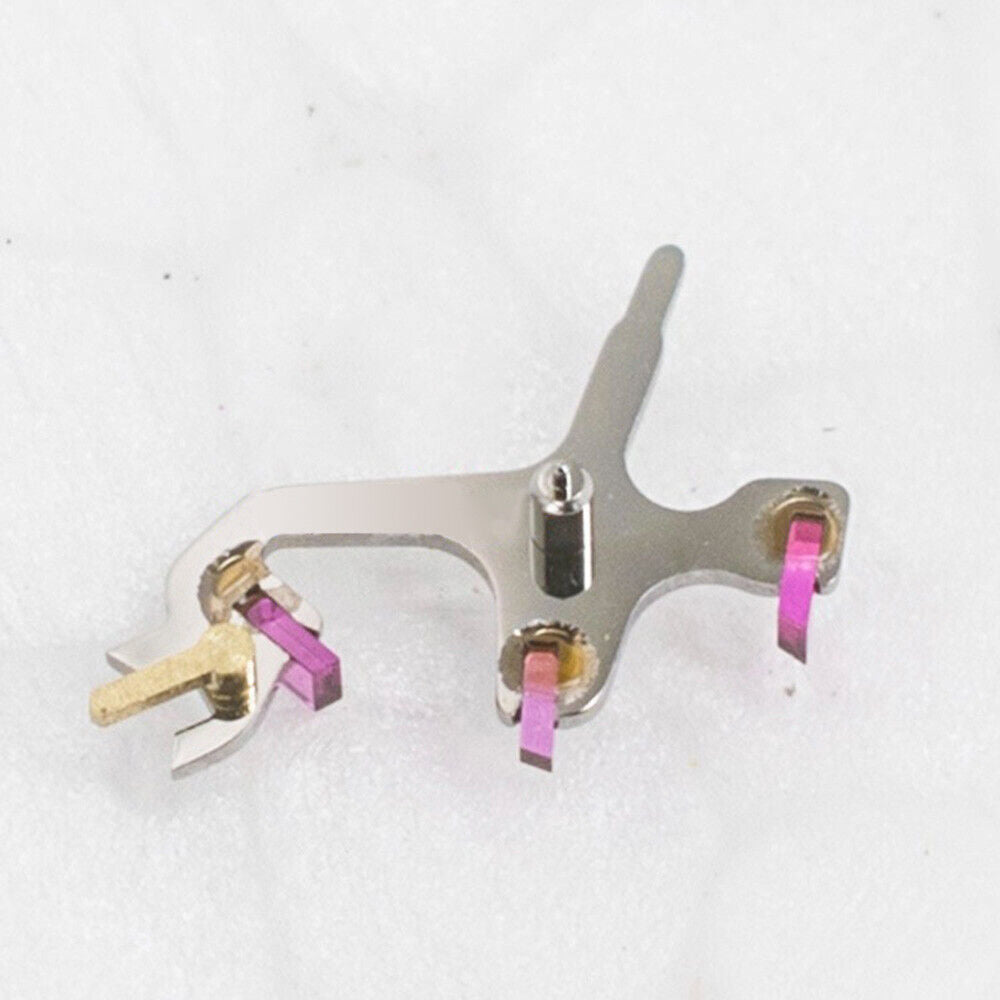 Omega 8500A pallet fork and escape wheel set, precision parts for high-quality watch repair.