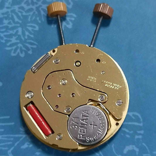 Ronda 6202.B quartz watch movement with 2 hands and double stems, vintage stock for repair
