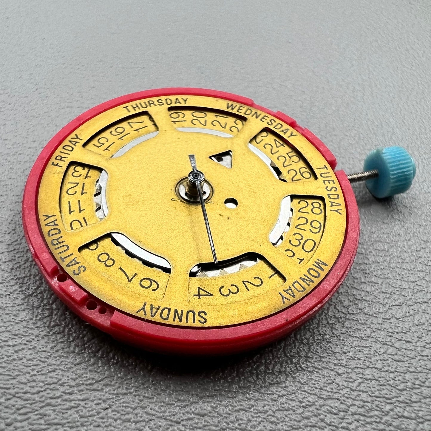 Swiss ISA 1198 Quartz Movement Date@3 Day Date Golden Dial