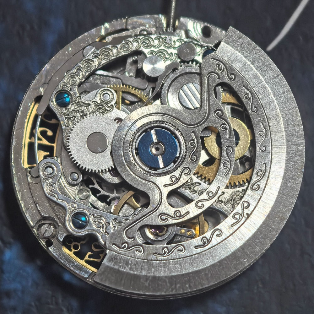 China Made Hangzhou 2189 Golden Hollow Mechanical Movement