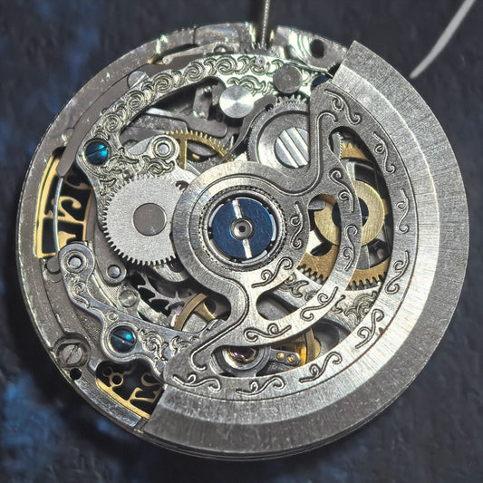 China Made Hangzhou 2189 Golden Hollow Mechanical Movement