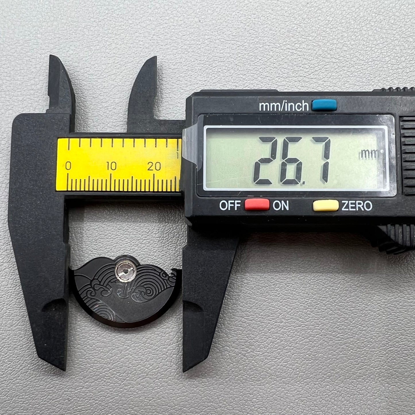 Black Modified Auspicious Cloud rotor oscillating weight for NH35 NH36 watch movements, precision fit.