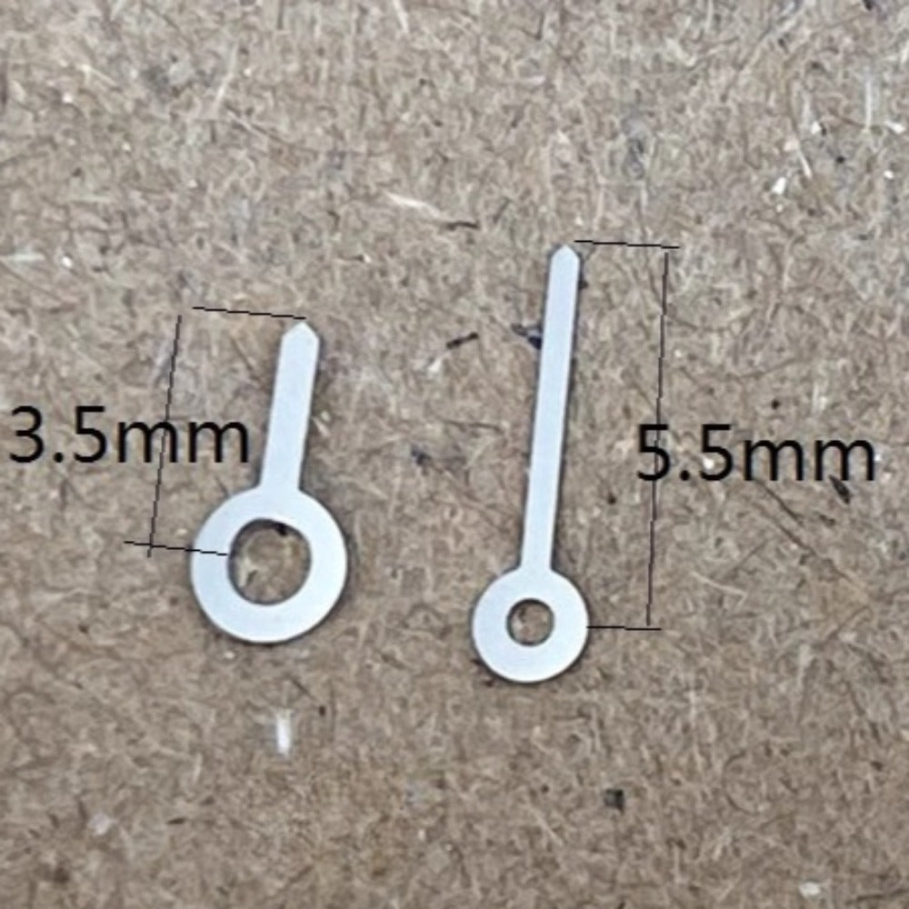 Silver 5.5x3.5mm watch hands for Ronda 763, 762, 751, 1062, 1063 movements