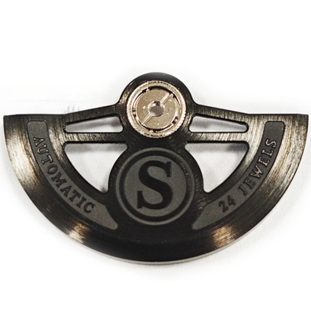 S Carved Modified Black Hollow Rotor Oscillating Weight Fit for NH35 NH36 Movement