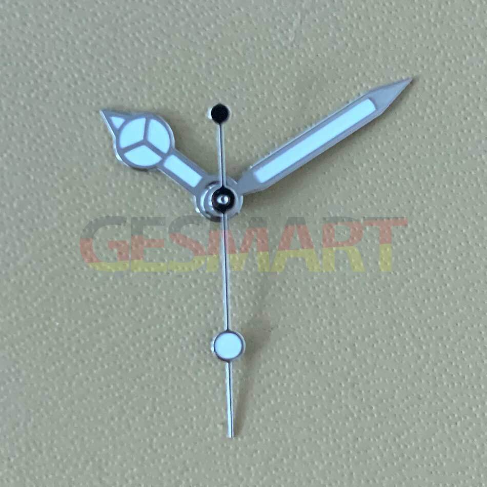Green luminous watch hands set for NH35A/NH36A movement, includes 3 hands in 8/12/12.5mm sizes.