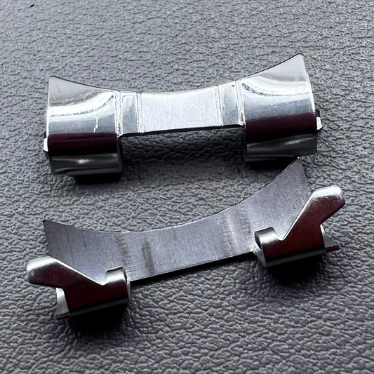 2 PIECES Stainless Steel Curved End Links Spring Bars Bracelet Watch Band Strap#6