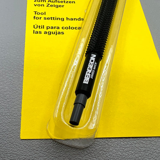 Swiss Bergeon 7404-2 watch hand fitting tool for precise watch repair and assembly.