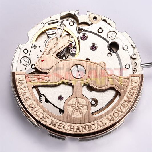 Rose gold hollow rabbit rotor oscillating weight for Miyota 8215 watch movement enhancing accessory.