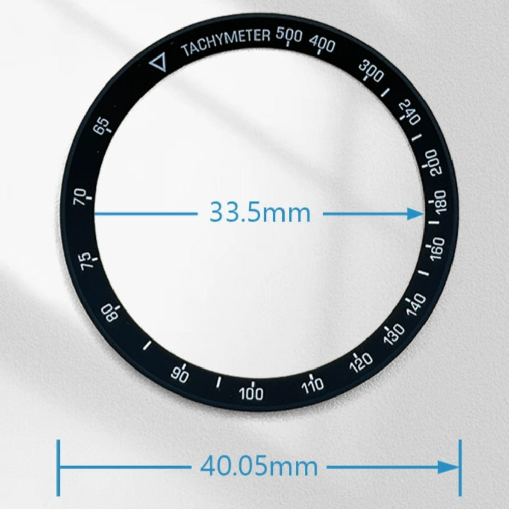 Black plastic modified chapter ring for watch repair, 33.5x40.05mm, durable replacement part.